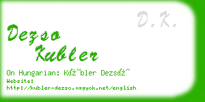 dezso kubler business card